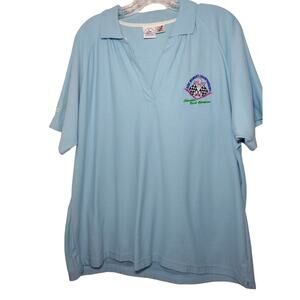 USBC Championships Unisex Polo Shirt Short Sleeves Collared Embroidered Blue XL